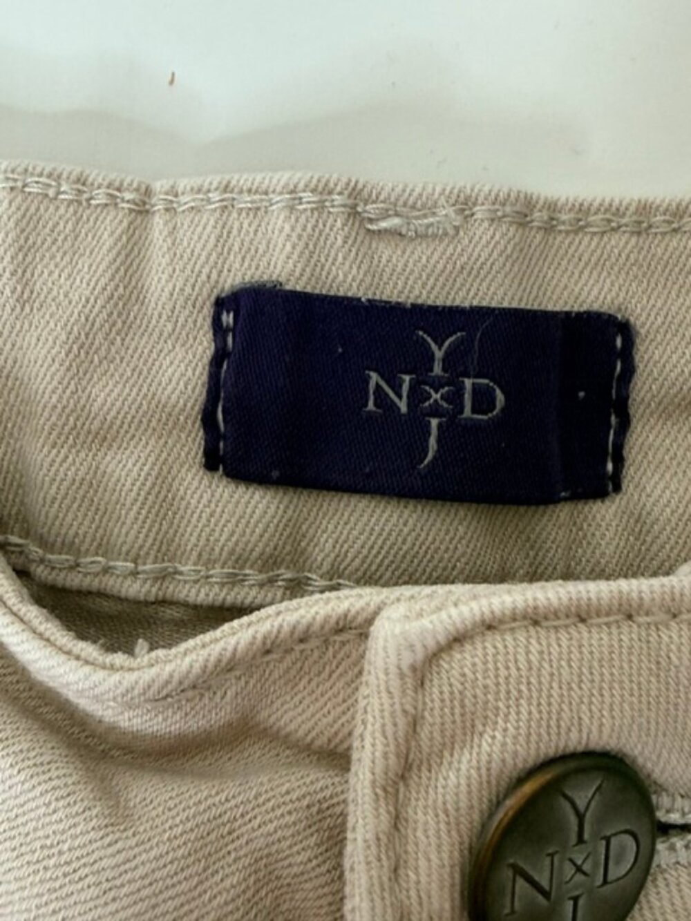 Light-Tan Stretch-Denim Shorts from NYDJ - Picture 10 of 11